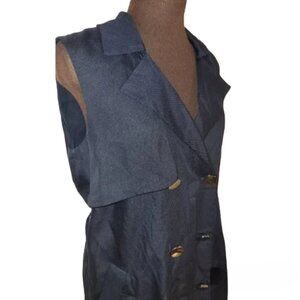 Zara Basic Dress Dark Blue Buttons Suit Dress Size Medium